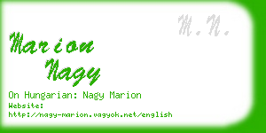 marion nagy business card